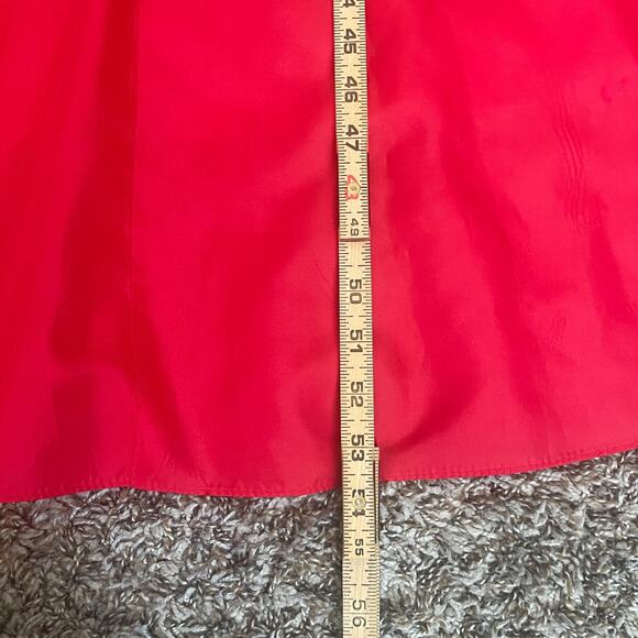 Vintage Formal Dress Size 8 Red Puff Sleeve A Line Bow Prom Romantic 80s 90s - Picture 15 of 16